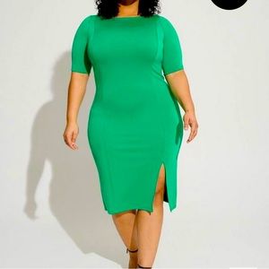 Torrid Green Midi Studio Bodycon Dress